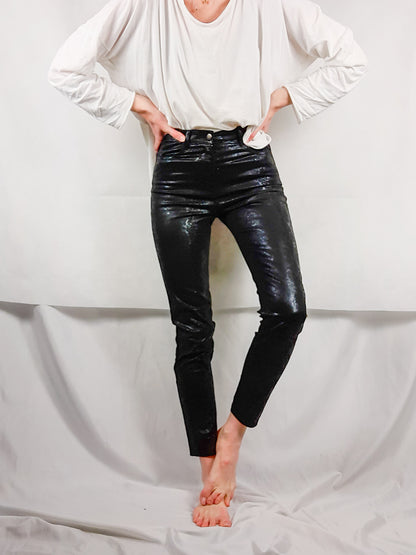 CALZEDONIA. Pantalón negro serpiente T.s