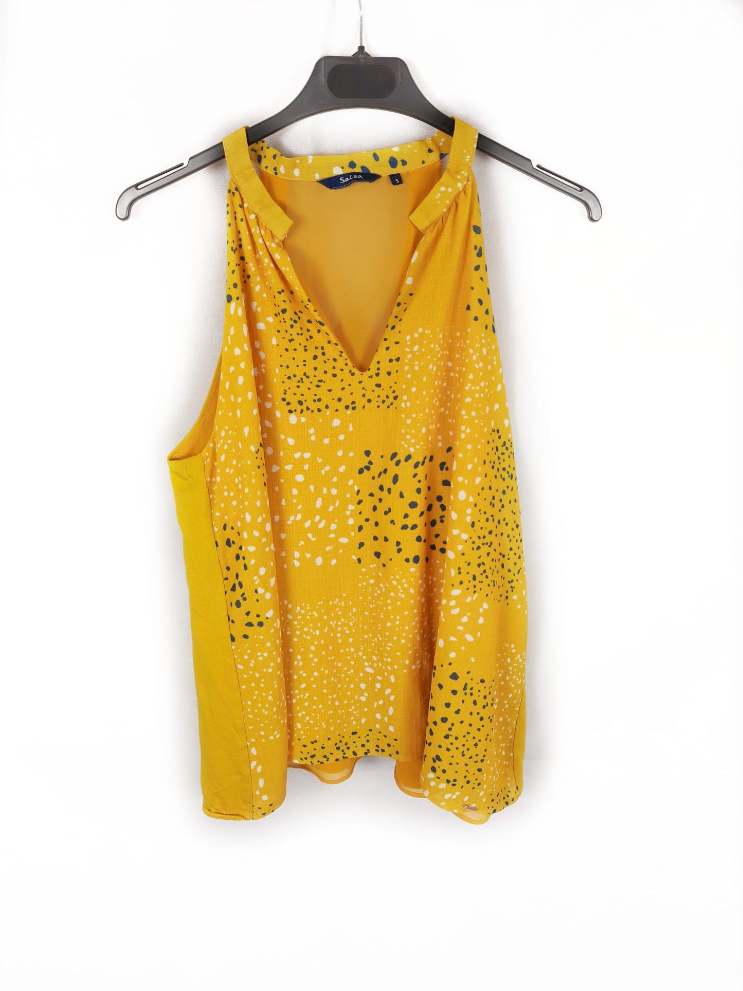 SALSA. Blusa amarilla estampado T.s