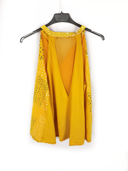 SALSA. Blusa amarilla estampado T.s
