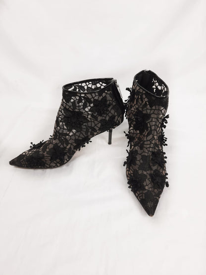 ZARA. Lace-up heeled boots, size 40