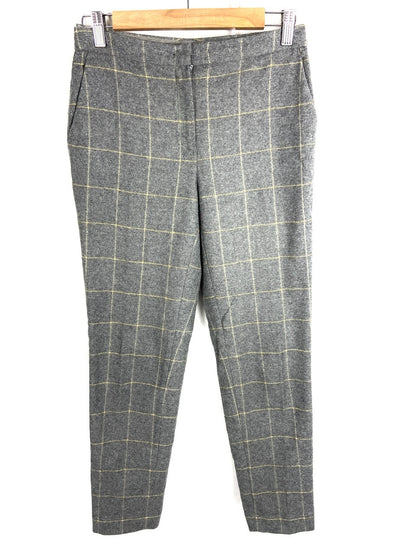 MASSIMO DUTTI. Grey checked pleated trousers, size 36