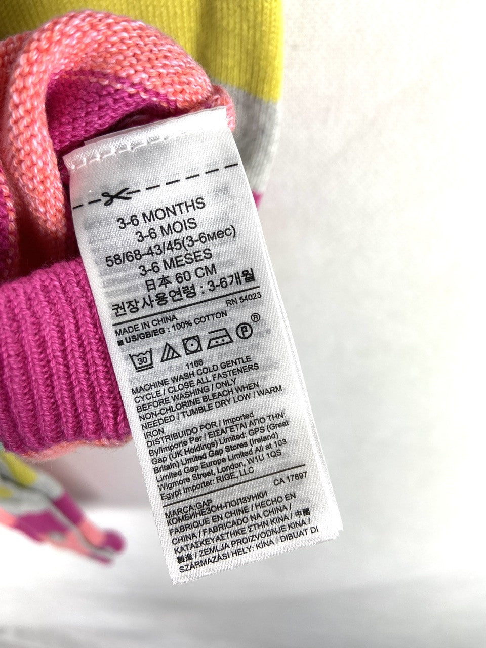 GAP. Mono rayas de colores T.3-6m