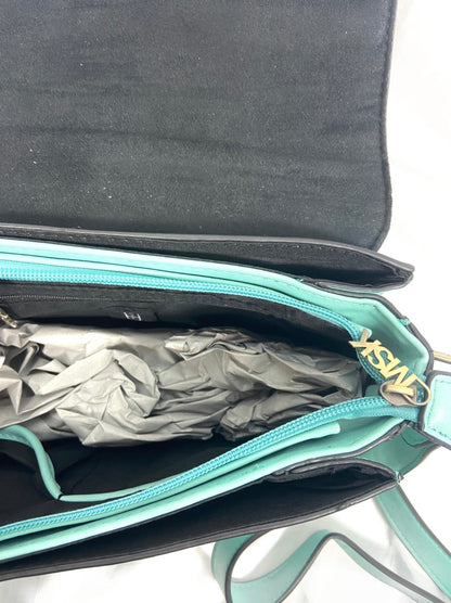 MISAKO. Medium turquoise blue crossbody bag