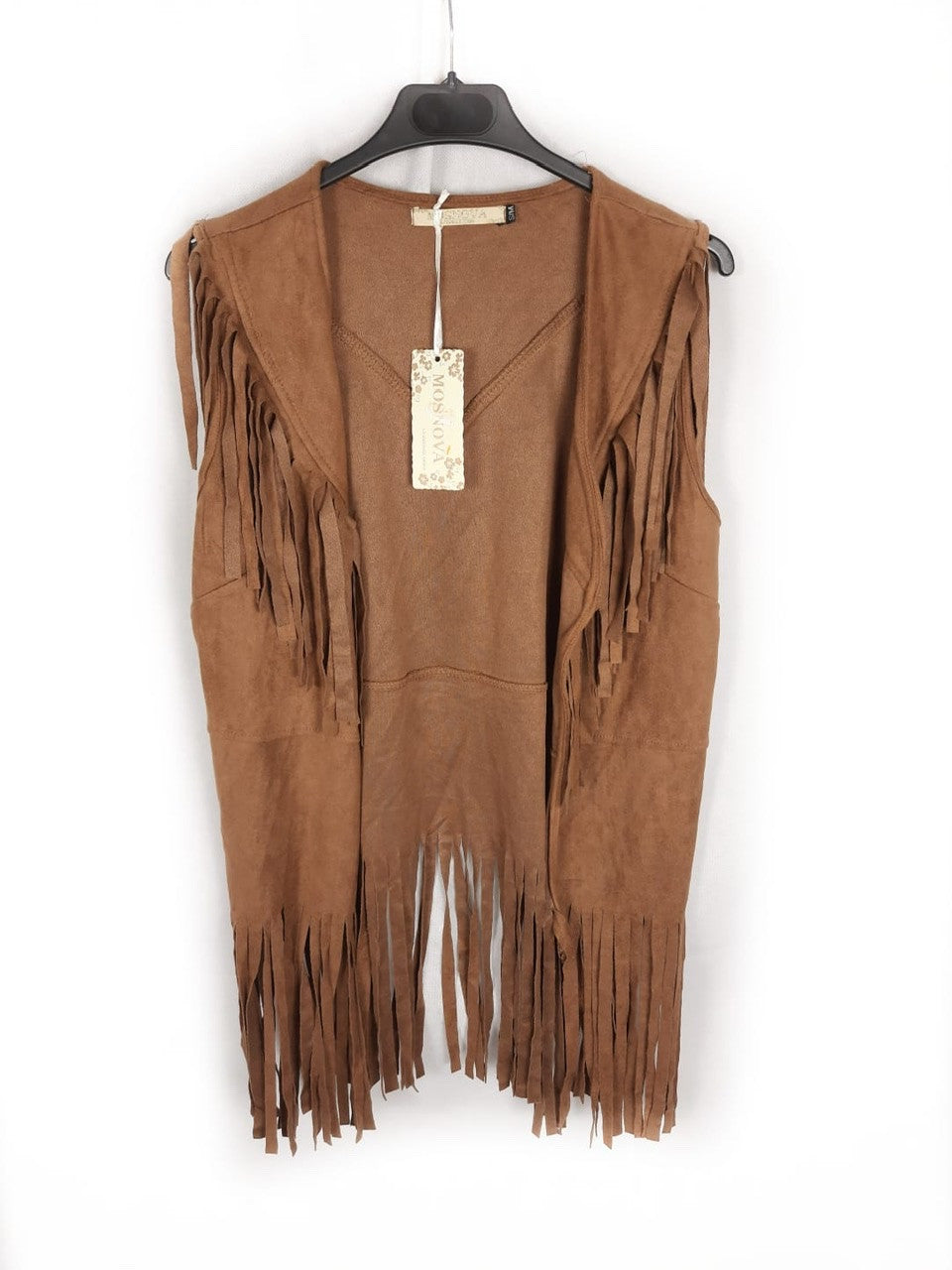 MOSNOVA.Chaleco antelina flecos T.s/m