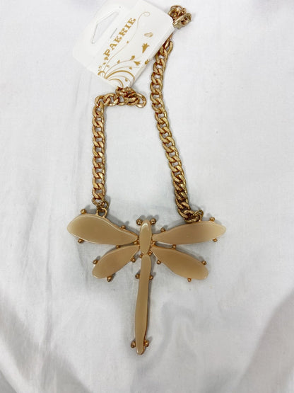 PAEKIE. Beige dragonfly necklace