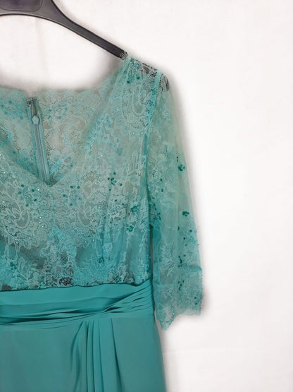 AIRE BCN.Vestido largo verde agua T.s/m