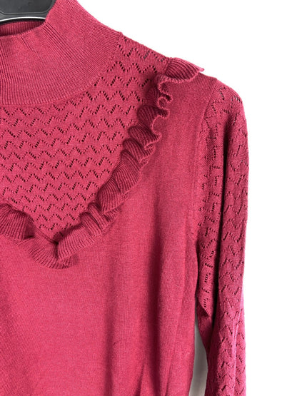 LA REDOUTE. Burgundy die-cut sweater Tm