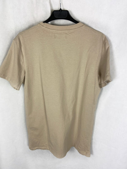 BERSHKA.Camiseta beige T.xs