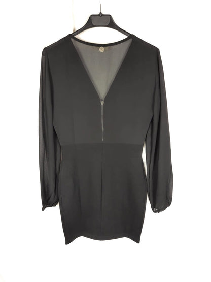BSB. Black dress with transparent sleeves, size 38