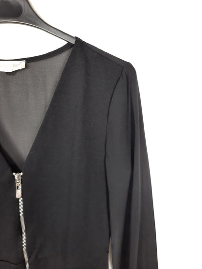 BSB. Black dress with transparent sleeves, size 38