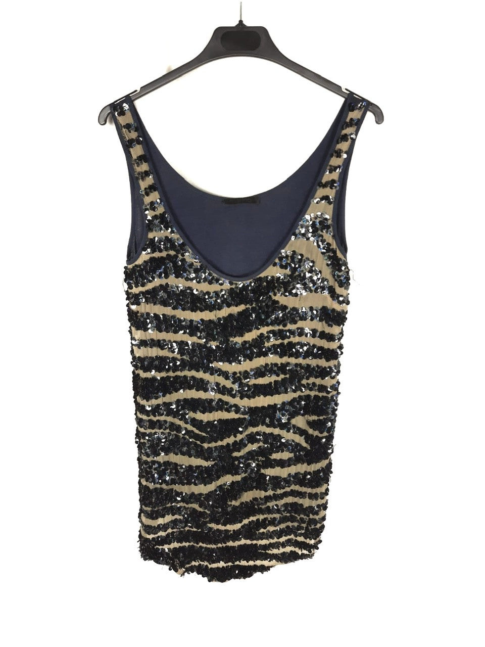 PINKO. Blue/beige sequin top t.36