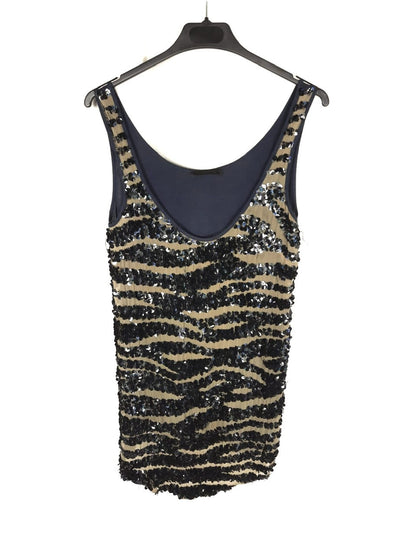 PINKO. Blue/beige sequin top t.36