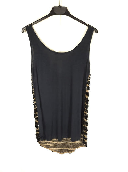 PINKO. Blue/beige sequin top t.36