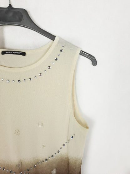 LUISA CERANO. Brown gradient top, size 34