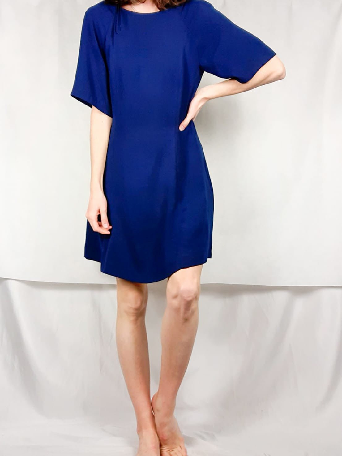 ZARA.Blue dress with seams T.xs