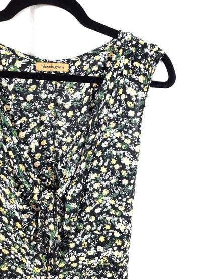 ADORARA GRACIA. Vestido negro flores T.s/m