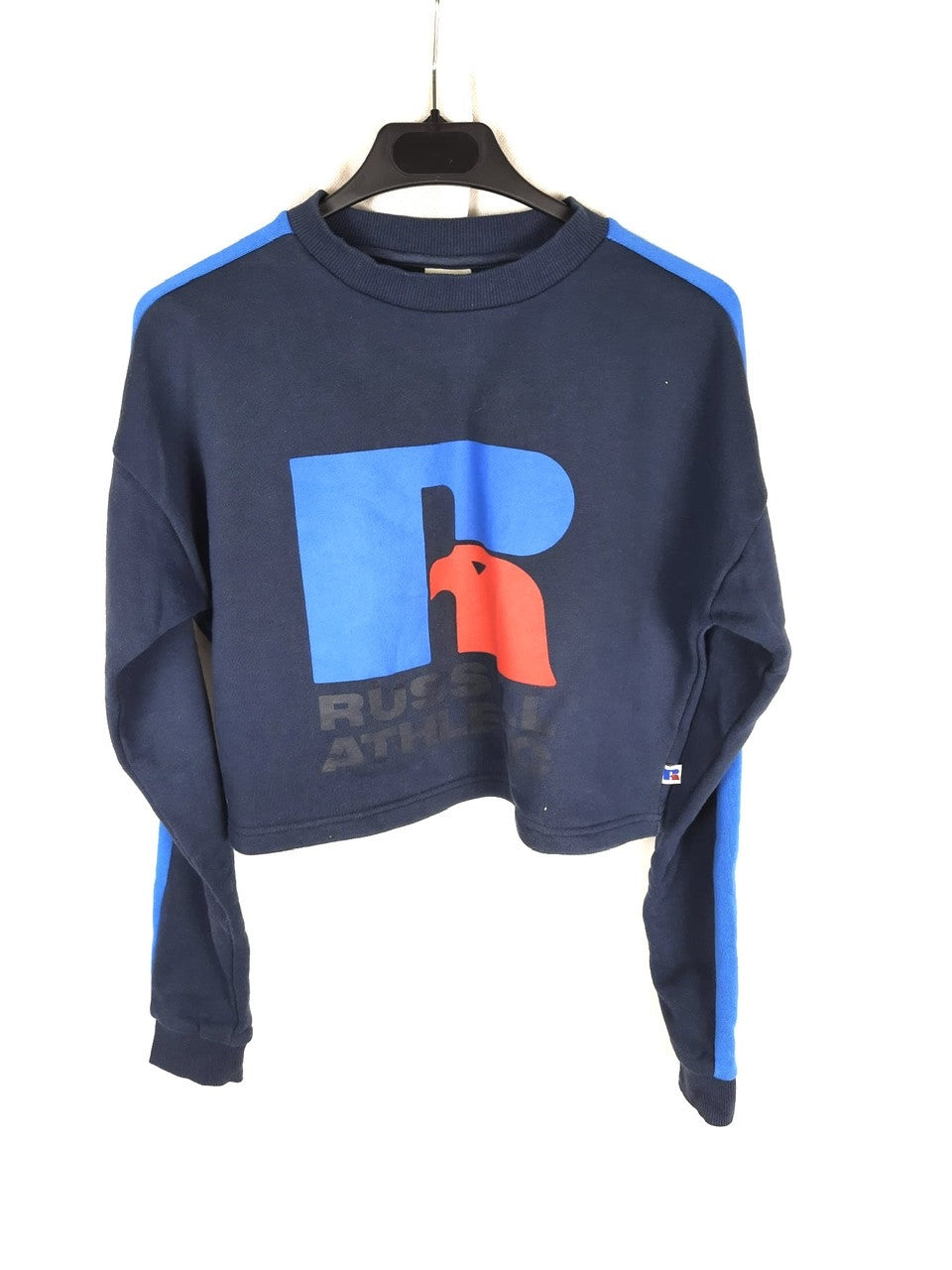 RUSSELL ATHLETIC. Sudadera azul crop T.s