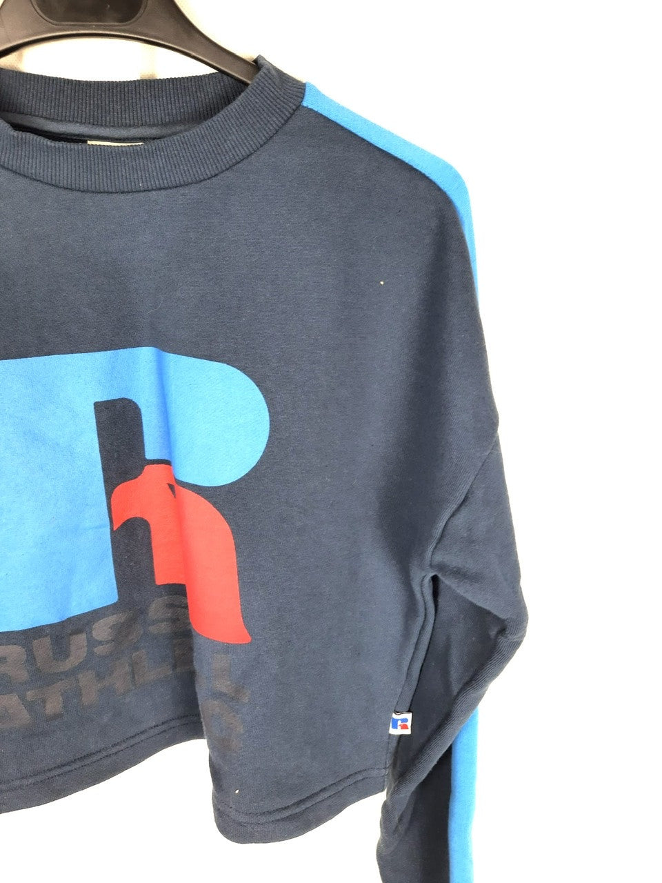 RUSSELL ATHLETIC. Sudadera azul crop T.s