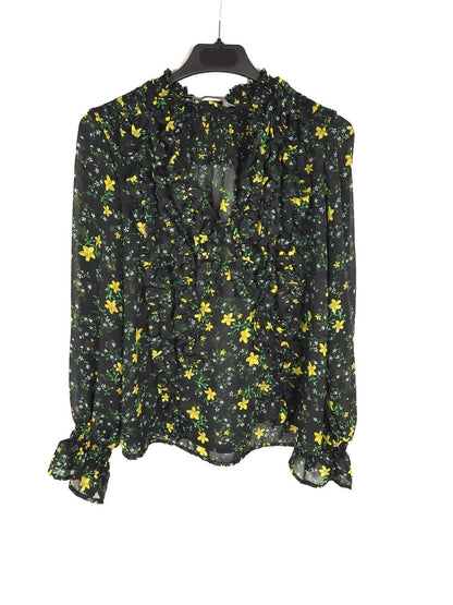 ZARA. Gathered blouse with ruffles Ts