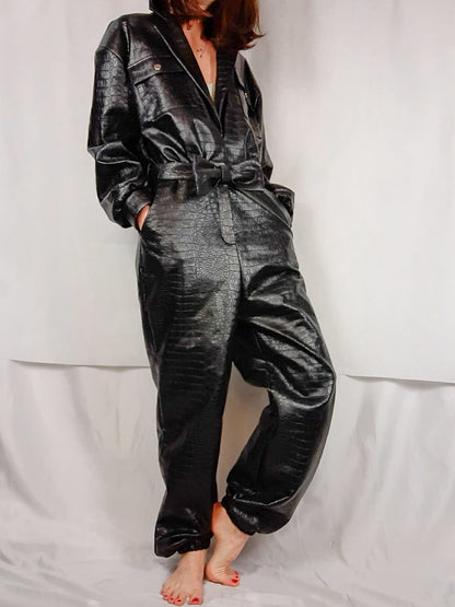 LOVERS+FRIENDS. Mono negro efecto piel T.m