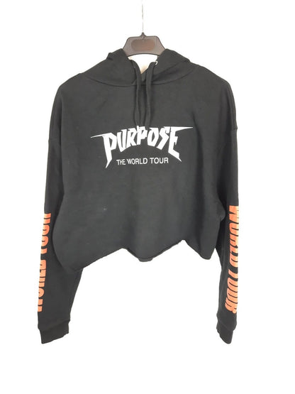 H&amp;M. Black crop top sweatshirt Tl