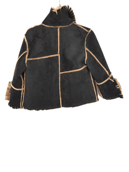 GILLES RICART. Abrigo negro y pelito T.s