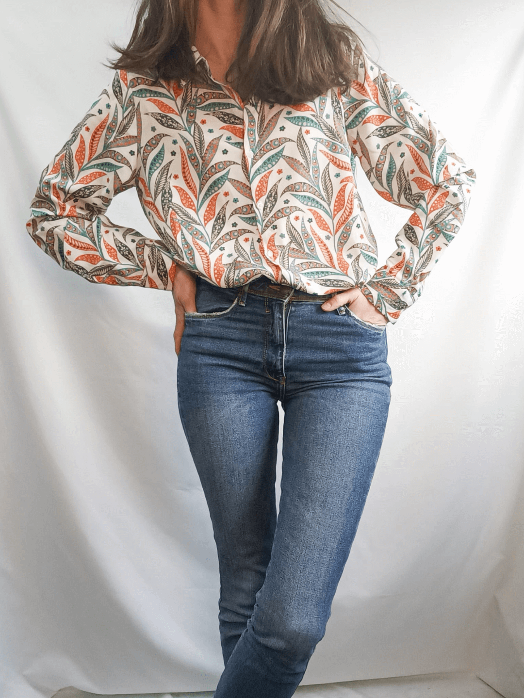 OTHERS.TU leaf print shirt (s/m)