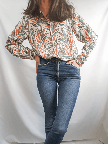 OTHERS.TU leaf print shirt (s/m)