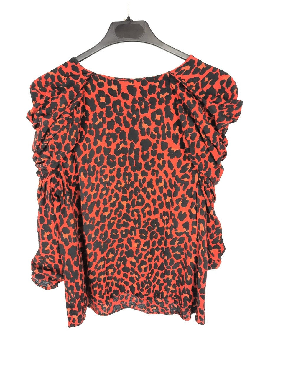 ZARA. Blusa roja animal print T.m