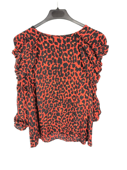 ZARA. Blusa roja animal print T.m
