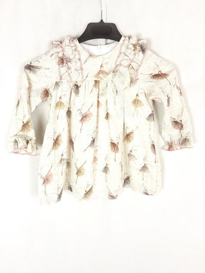 LPP. Beige floral dress, size 3 years