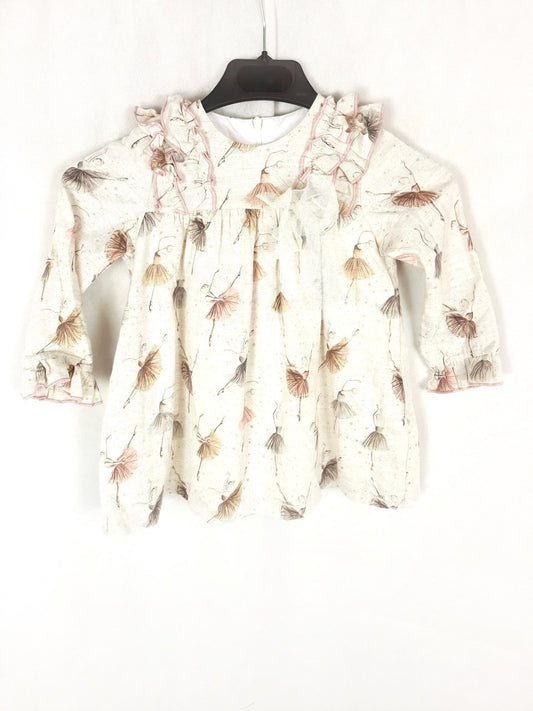 LPP. Beige floral dress, size 3 years