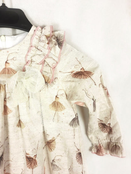 LPP. Beige floral dress, size 3 years
