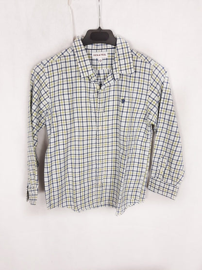 NECK&amp;NECK. Brown and green checked shirt, size 8 years