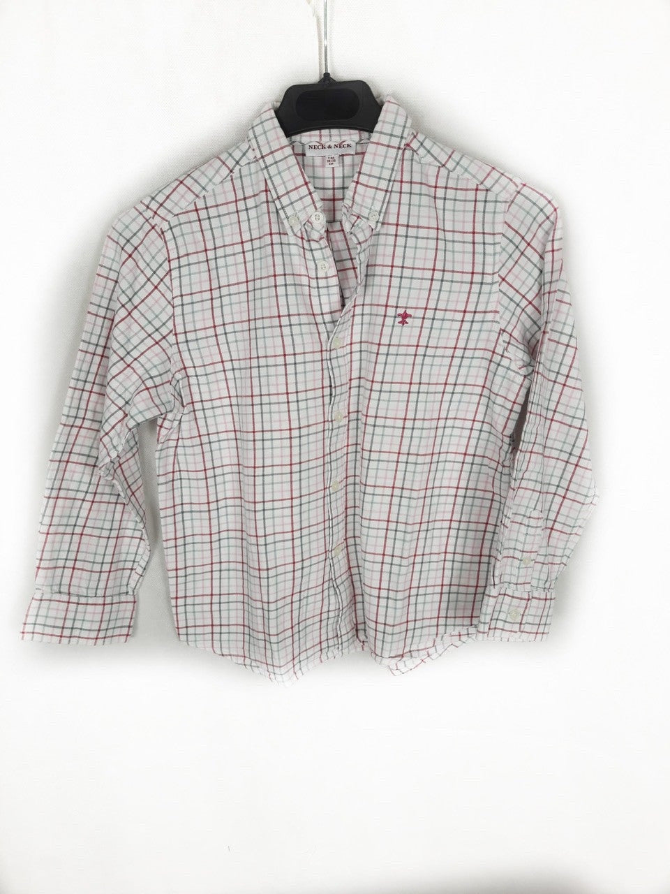 NECK&amp;NECK. Pink plaid shirt, 8 years old