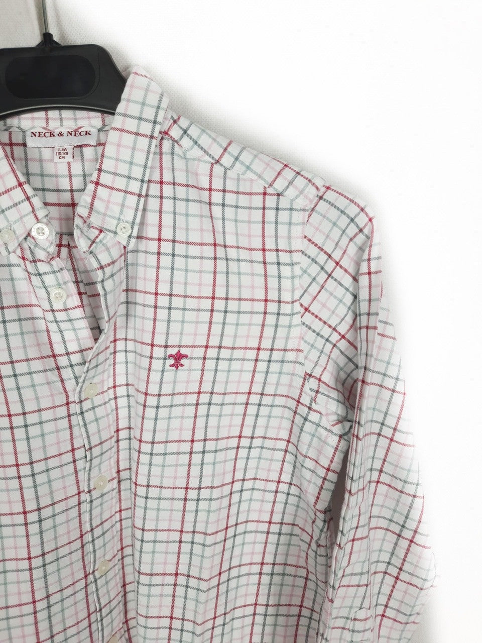 NECK&amp;NECK. Pink plaid shirt, 8 years old