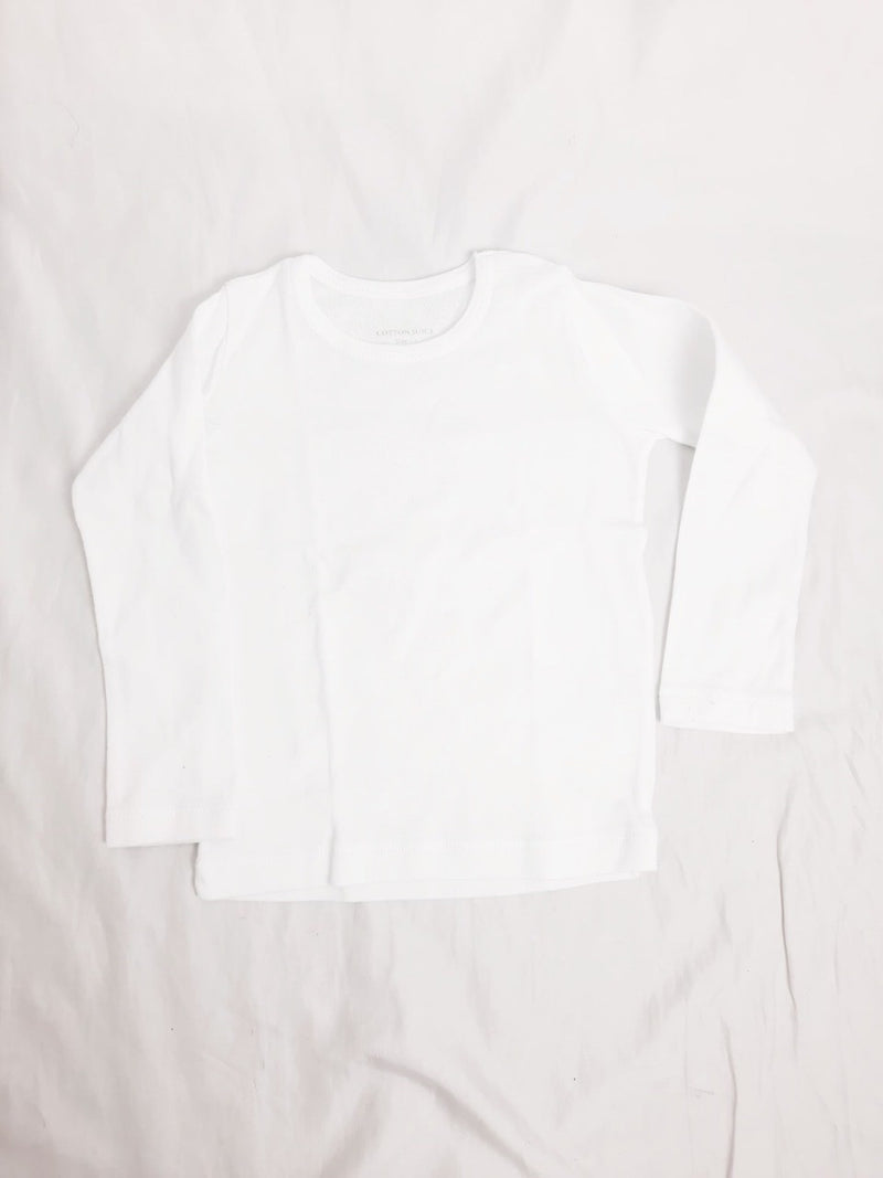 COTTON JUICE. Camiseta manga larga blanca T.2/3 meses