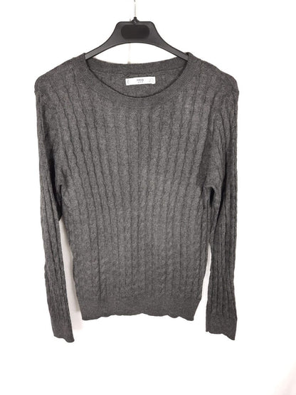 MANGO.Jersey gris fino ochos T.s