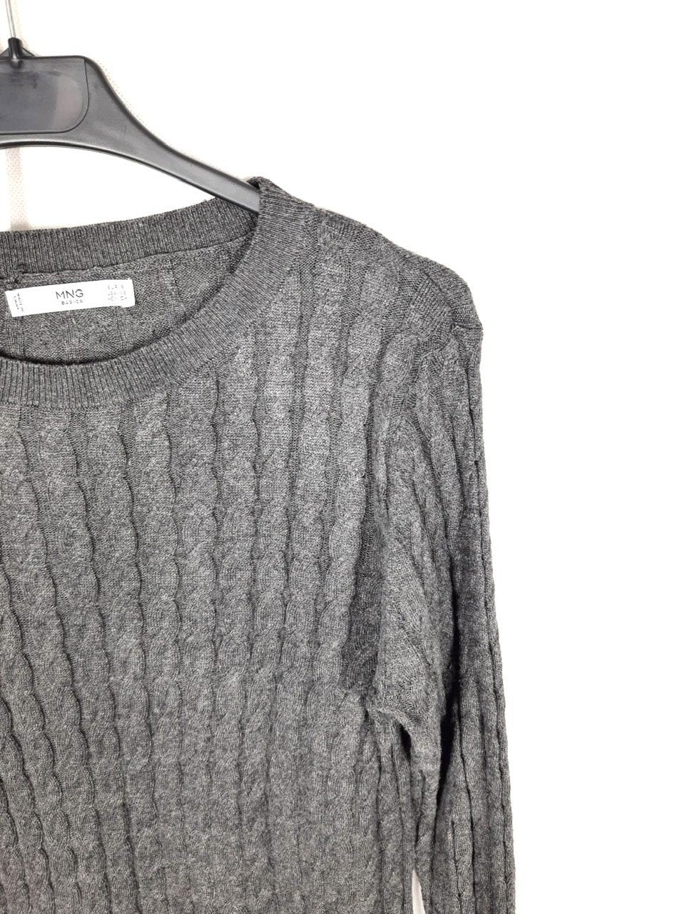 MANGO.Jersey gris fino ochos T.s