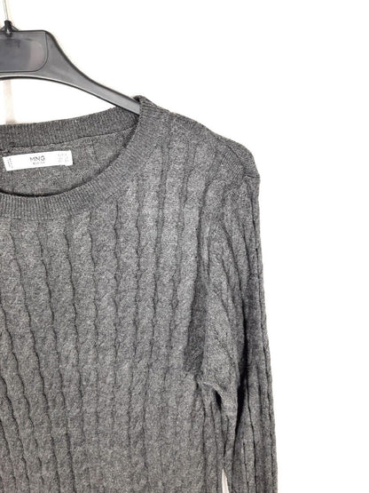 MANGO.Jersey gris fino ochos T.s