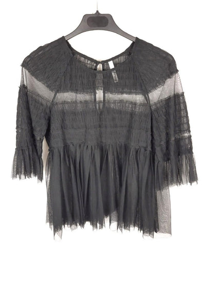 ZARA.Top tul negro T.m