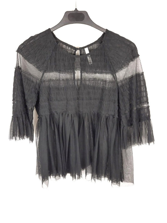 ZARA.Top tul negro T.m