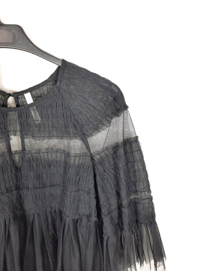 ZARA.Top tul negro T.m