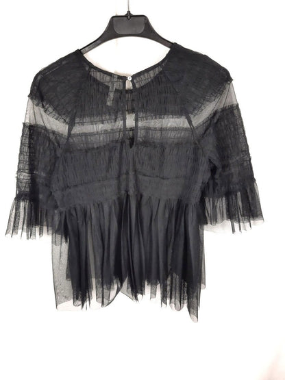 ZARA.Top tul negro T.m
