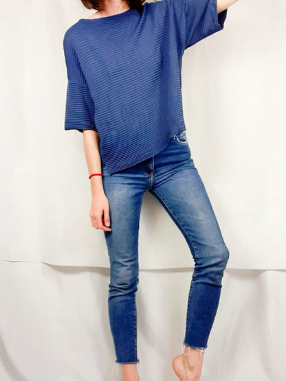 OTRAS.Camiseta azul textura T.s/m