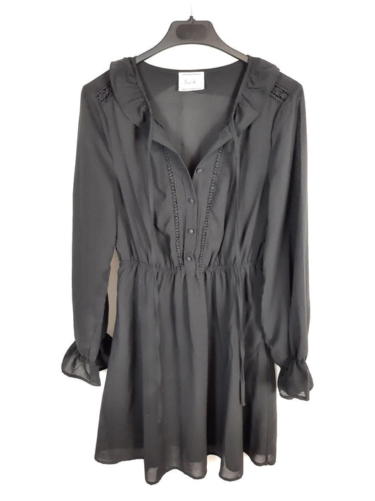 LOVE M. vestido negro plumeti T.s