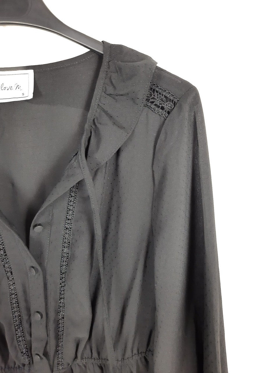 LOVE M. vestido negro plumeti T.s