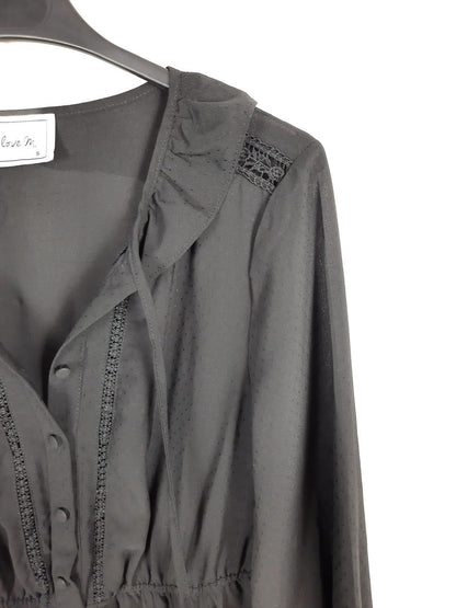 LOVE M. vestido negro plumeti T.s