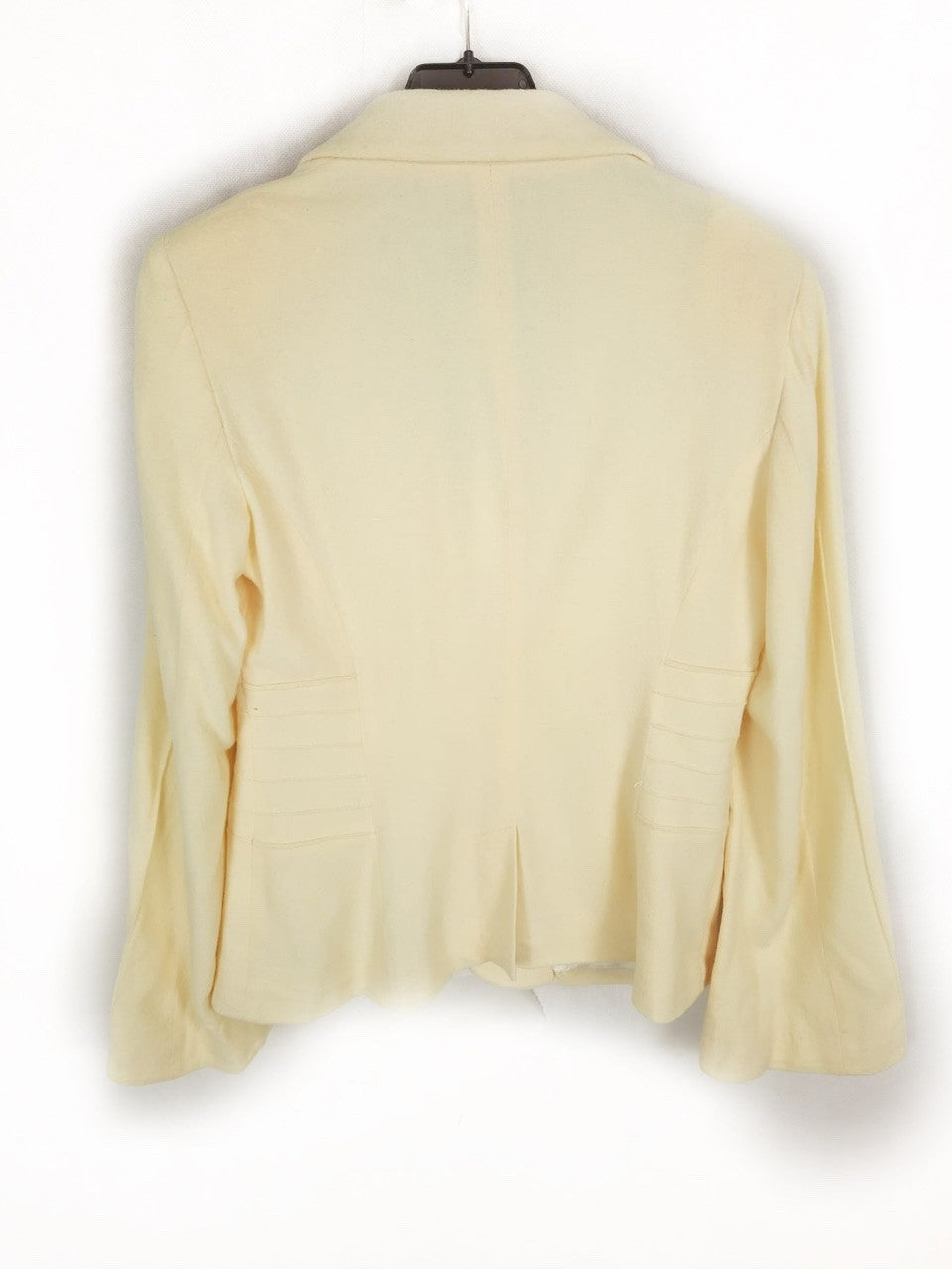 ALBA CONDE. Pale yellow textured blazer, size 38