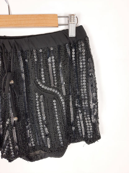 OXYGENE. short negro lentejuelas T.L/XL